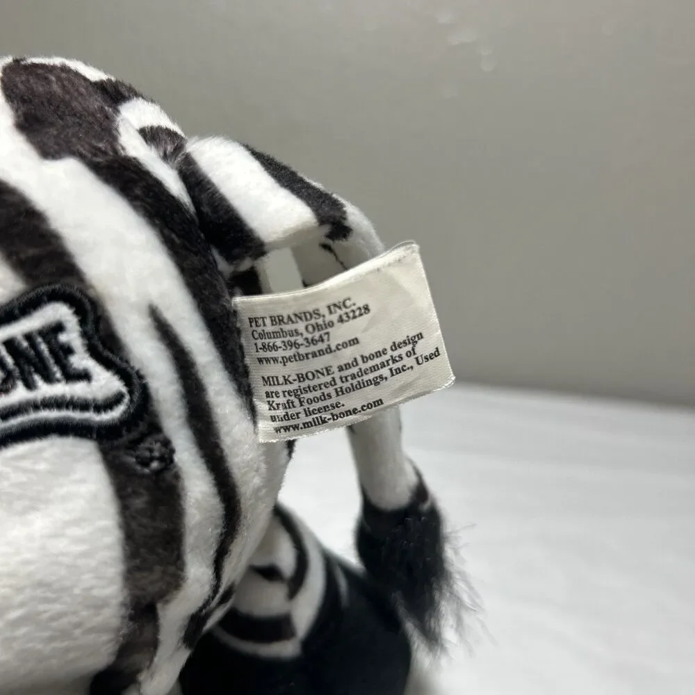 Vintage Pet Brands Milk-Bone Zebra Dog Plush Toy Squeaker.D